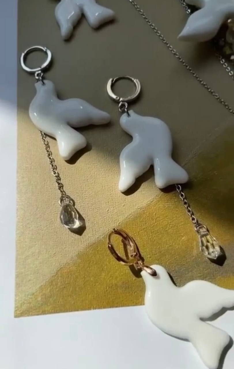 Earrings Dove of peace